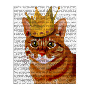 Ginger Cat with Crown Portrait Acrylic Print