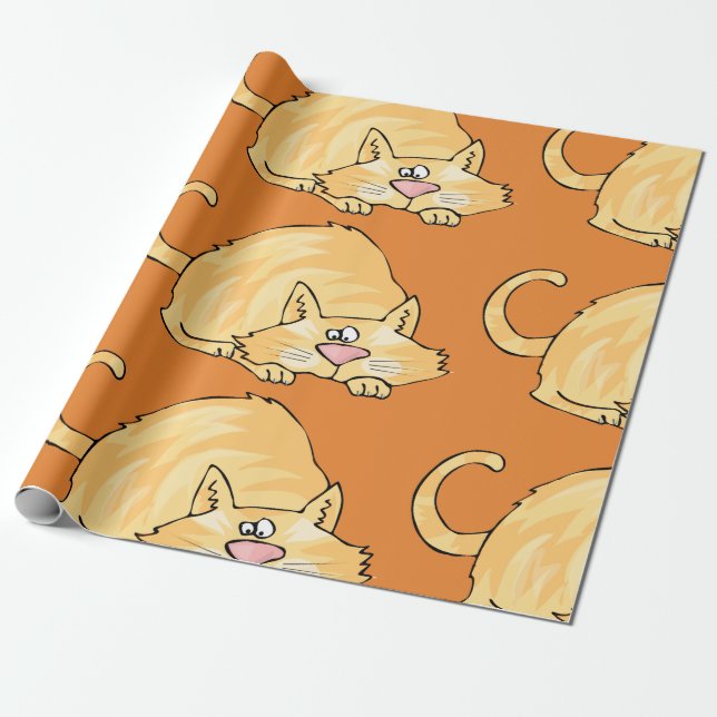 Ginger Cat Wrapping Paper (Unrolled)