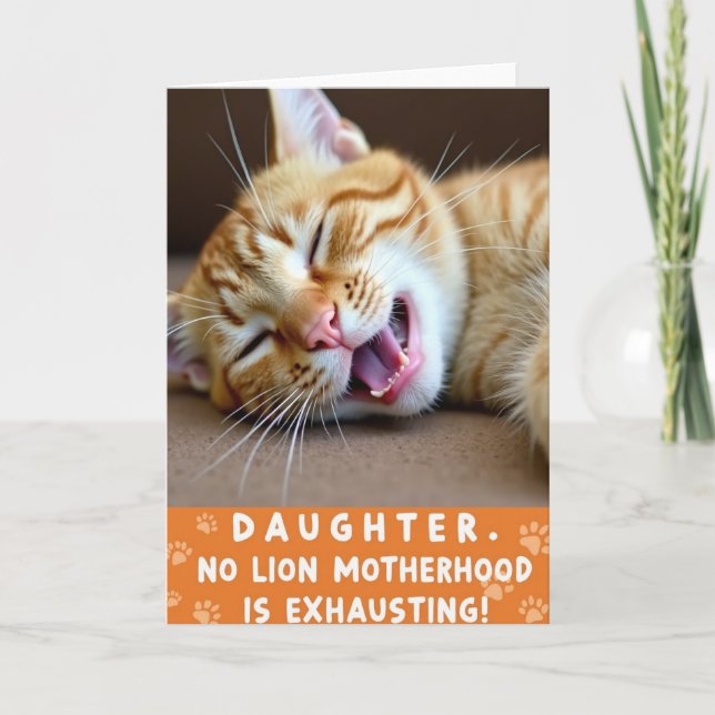 Ginger Cat Yawn Mothers Day Card (Front)