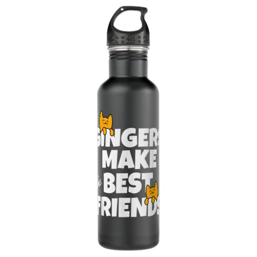 Ginger Cats Best Friends for Orange Tabby Cat Love Stainless Steel Water Bottle