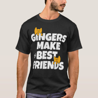 Ginger Cats Best Friends for Orange Tabby Cat Love T-Shirt