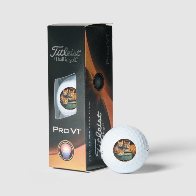 Ginger Cats In A Plant Holder, Titleist Golf Balls (Packaging)