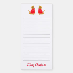 Ginger Cats in Christmas Jumpers Funny Magnetic Notepad