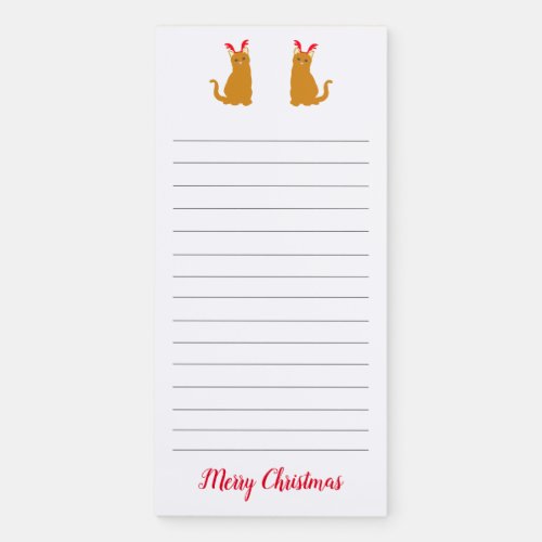 Ginger Cats in Funny Red Antlers Adorable Magnetic Notepad