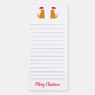 Ginger Cats in Xmas Hats Merry Christmas Magnetic Notepad
