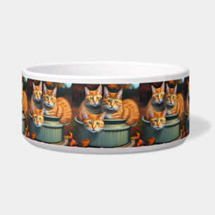Ginger Cats Pot Plants, Ceramic Pet Bowl