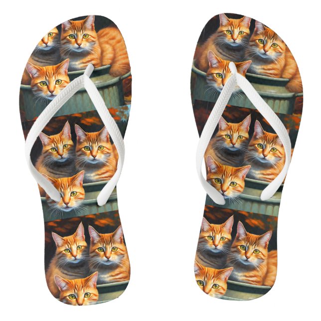 Ginger Cats Pot Plants, Flip Flops (Footbed)