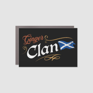 Ginger Clan Scottish Flag Funny Redhead Heritage Car Magnet