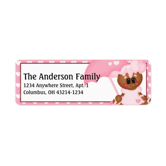 Ginger Cookie Valentine's Day Address Labels d7 (Front)