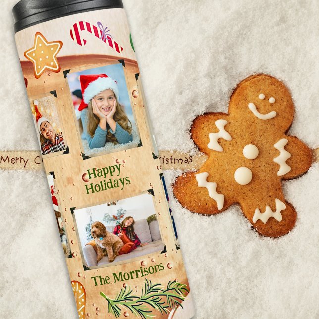 Ginger Cookies 6 Photo Template Christmas Cozy Thermal Tumbler (Creator Uploaded)
