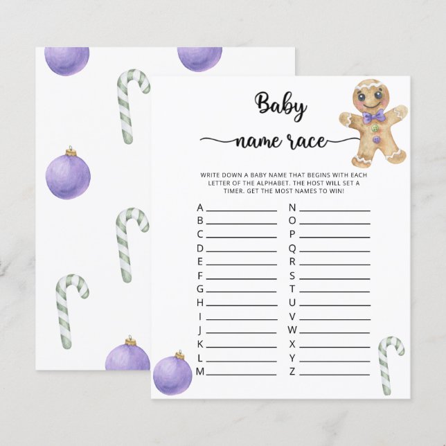 Ginger cookies Baby name race game (Front/Back)