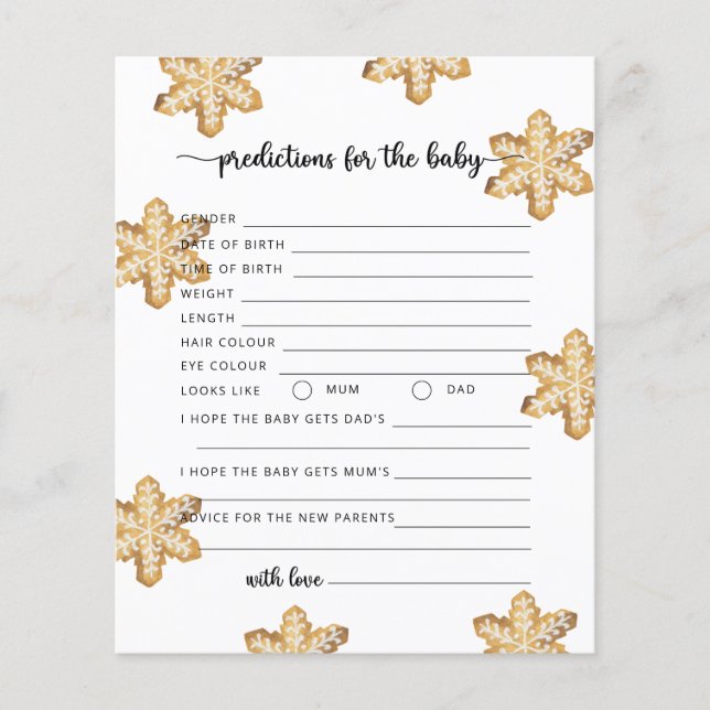 Ginger cookies baby predictions and advice (Front)