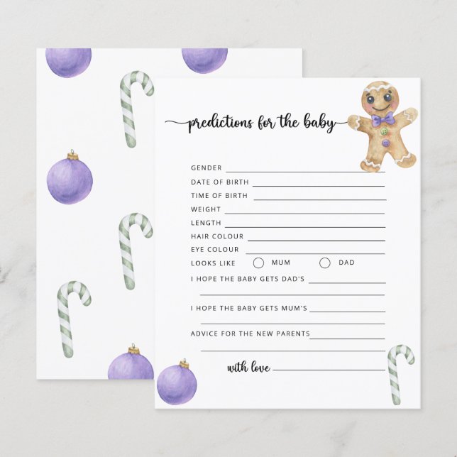 Ginger cookies baby predictions and advice (Front/Back)