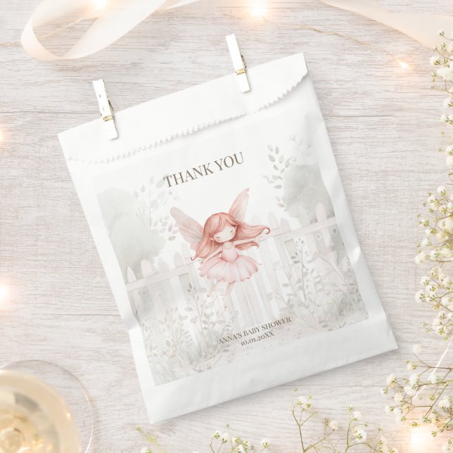 Ginger Fairy Baby Shower Thank You Favor Bag (Clipped)