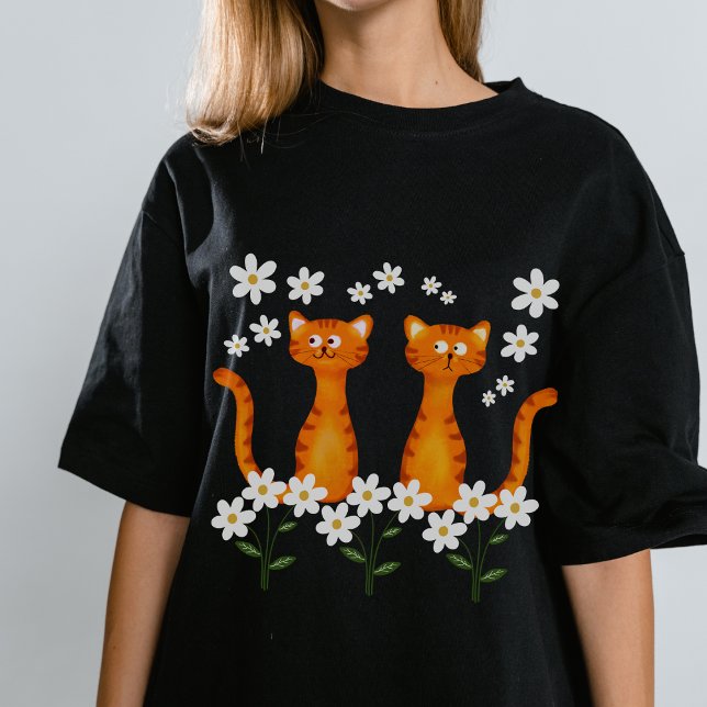 Ginger Floral Orange Cat Energy T-Shirt (Creator Uploaded)
