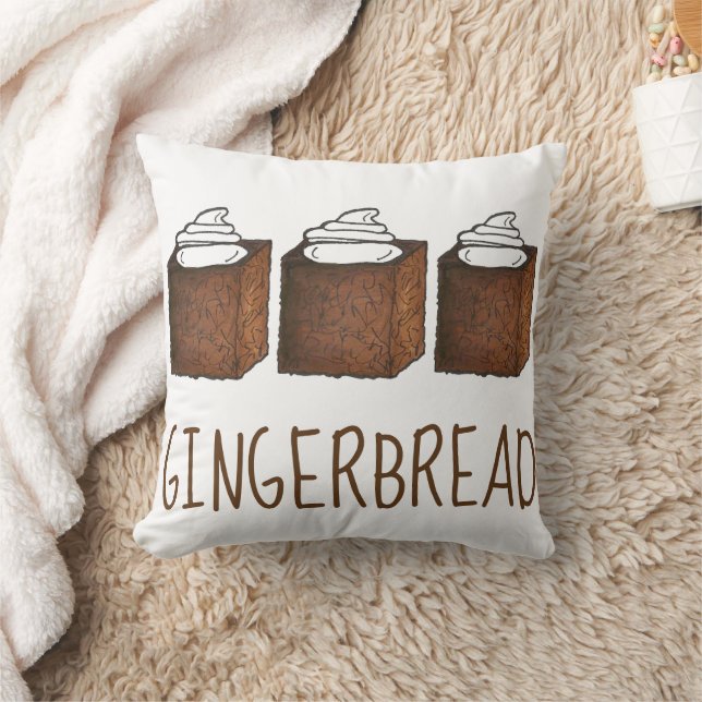 Ginger Gingerbread Cake Sugar Spice Slice Baking Throw Pillow (Blanket)