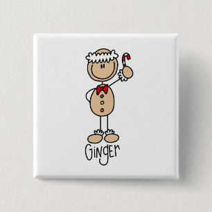 Ginger Gingerbread Cookie Tshirts and Gifts Button