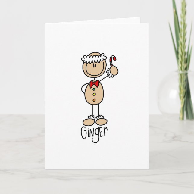 Ginger Gingerbread Cookie Tshirts and Gifts Holiday Card (Front)