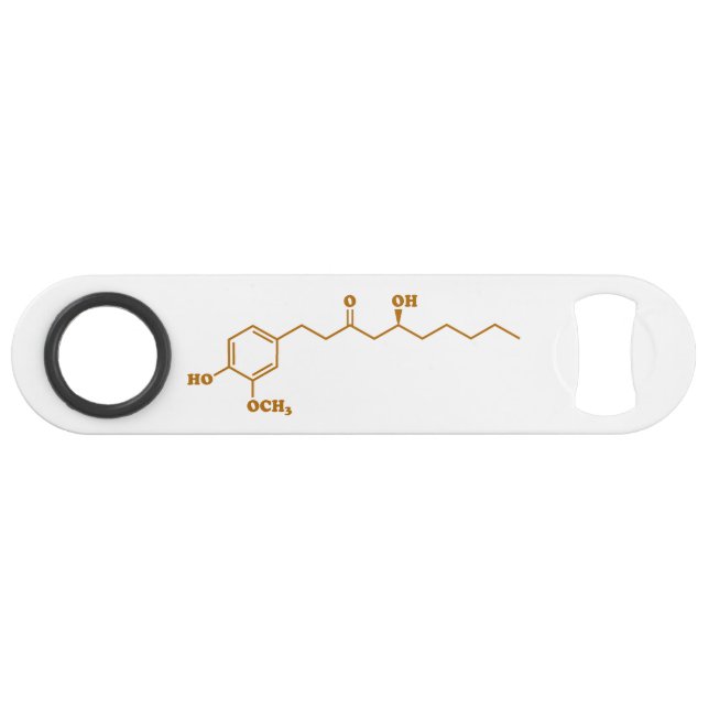 Ginger Gingerol Molecule Chemical Formula Bar Key (Front (Horizontal))