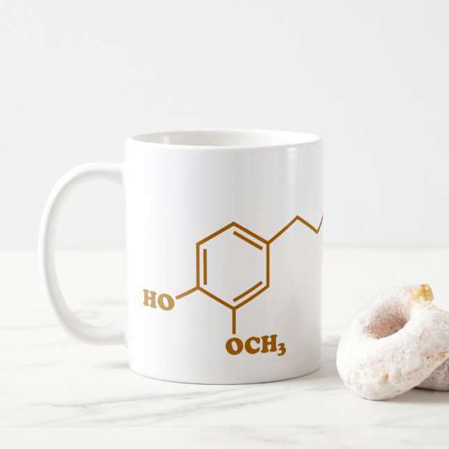 Ginger Gingerol Molecule Chemical Formula Coffee Mug (With Donut)