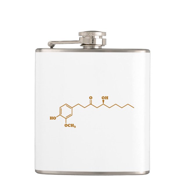 Ginger Gingerol Molecule Chemical Formula Flask (Front)