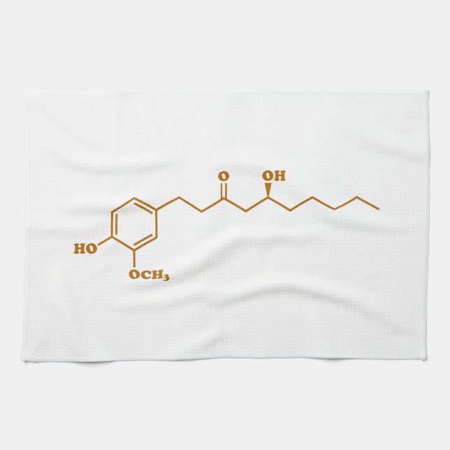 Ginger Gingerol Molecule Chemical Formula Kitchen Towel (Horizontal)