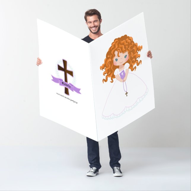 Ginger Girl First Holy Communion Congratulations Card (In Situ)