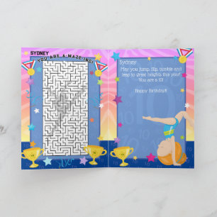 Ginger Girl Gymnastics You Are A-Maze-ing Birthday Card