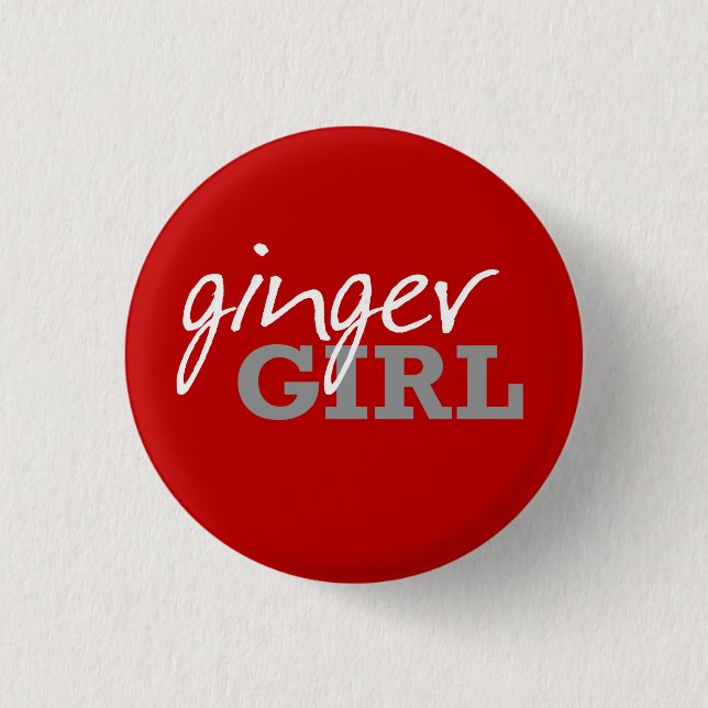 Ginger Girl Redhead Freckles Pinback Button (Front)