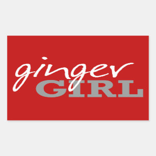 Ginger Girl Redhead Freckles Rectangular Sticker