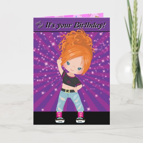 Ginger Girls Hip Hop Word Search Happy Birthday Card