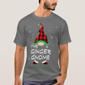 Ginger Gnome Buffalo Plaid Matching Family Christm T-Shirt