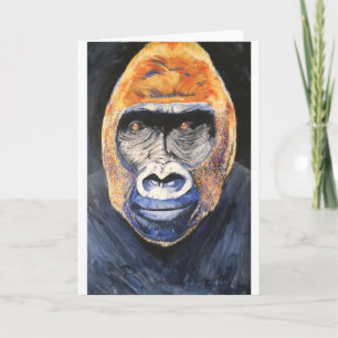 Ginger gorilla greeting card