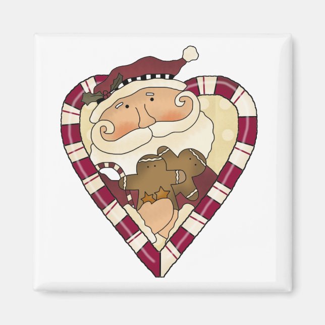 Ginger Heart Santa T-shirts and Gifts Magnet (Front)