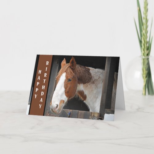 Ginger Horse on Farm Just a Girl who Loves Horses  Card