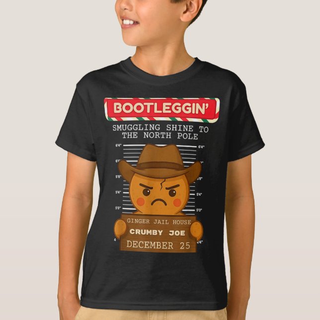 Ginger Jailhouse Christmas Humor Gingerbread Coupl T-Shirt (Front)