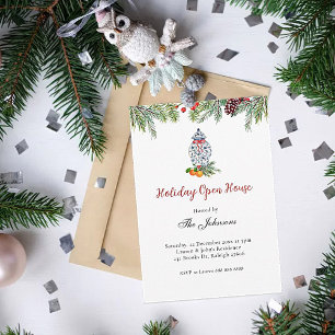 Ginger Jar and greenery Holiday party Invitation
