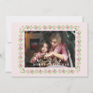 Ginger Jar & Christmas Berries Crest Monogram Invitation