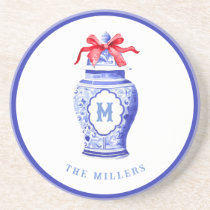 Ginger Jar Monogram | Red Bow Coaster