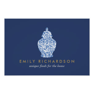 Ginger Jar Pottery Blue/White Logo Download Poster