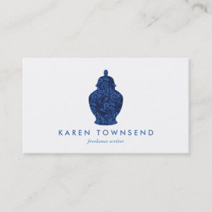 Ginger Jar Pottery Logo Designer Dark Blue Business Card