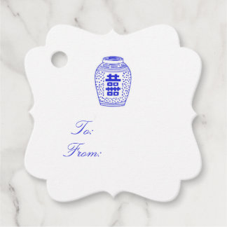 Ginger Jar White and Blue Gift Tag Simple!