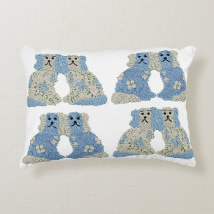 Ginger Jars Magnolias Staffordshire Dogs Accent Pillow