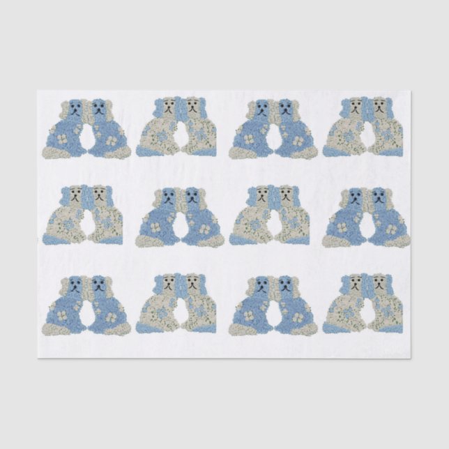 Ginger Jars Magnolias Staffordshire Dogs Tissue Paper (Front)