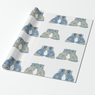 Ginger Jars Magnolias Staffordshire Dogs Wrapping Paper