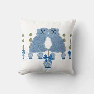 Ginger Jars Staffordshire Dogs Topiary Throw Pillow