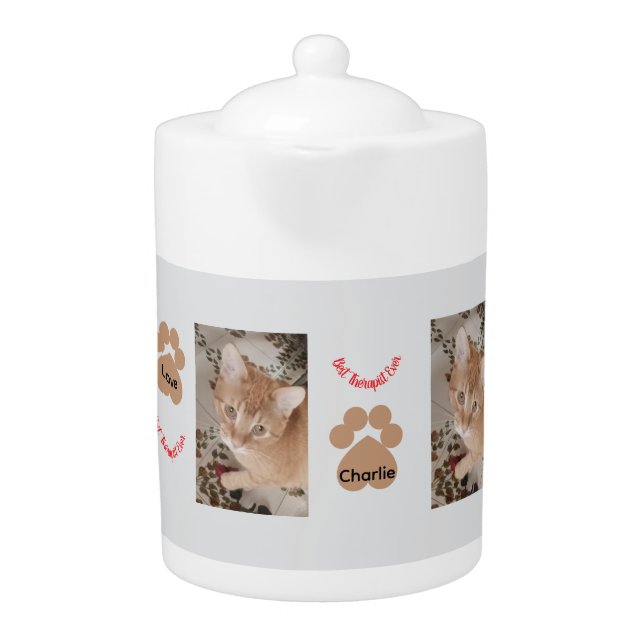 Ginger kitten 2 photos, best therapist,  teapot (Front)