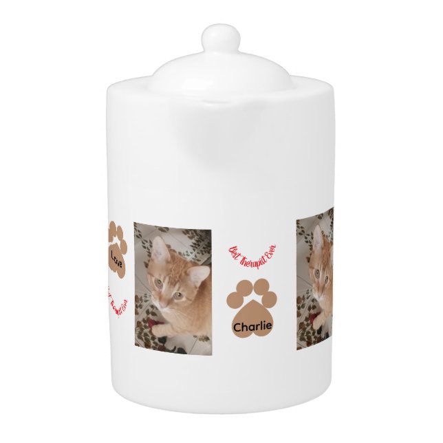 Ginger kitten 2 photos, best therapist,  teapot (Front)