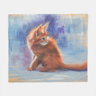 Ginger Kitten in Pastel Light Fleece Blanket