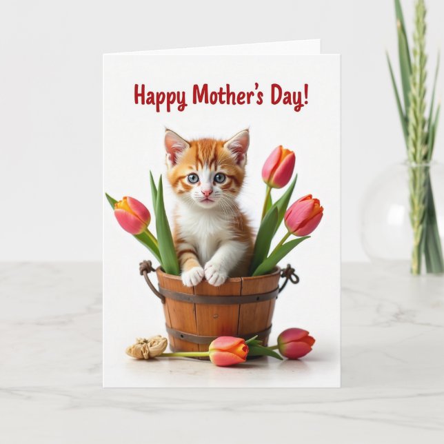 Ginger Kitten Mothers Day Card (Front)